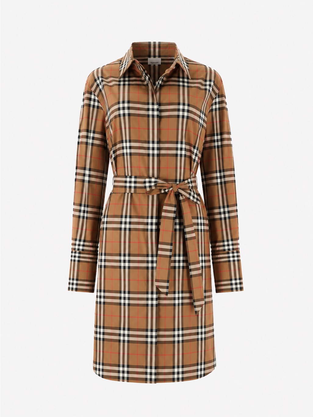 Burberry Classic Check Shirt Dress With Neutral Plaid Us8
